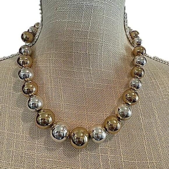 Metallic Baubles Silver and Gold Tone Necklace - Picture 1 of 5